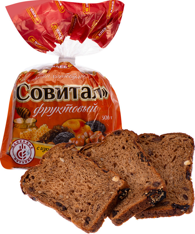 Хлеб Сормовский Хлеб Совитал фруктовый в нарезке, 300г — фото 3