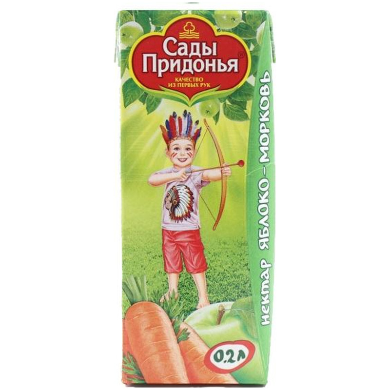 Сок Сады Придонья Яблоко-Морковь с 5 месяцев, 200мл