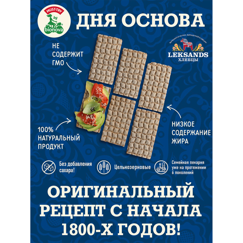 Хлебцы Leksands Ржаные мини-квадратики, 200г — фото 2