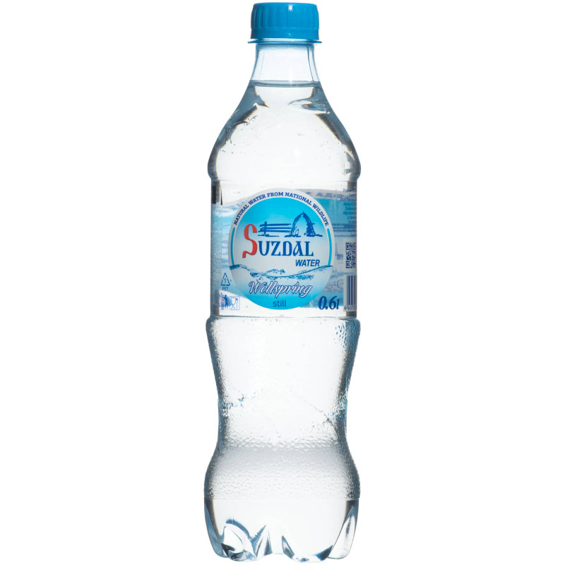 Вода Суздальские Напитки Прозрачная минеральная столовая питьевая негазированная, 600мл — фото 1