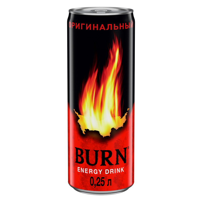 Энергетик Burn оригинальный безалкогольный газированный, 250мл