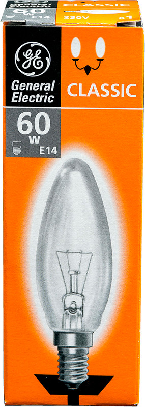 Лампа накаливания General Electric Миньон CL 60C1 E14 230V прозрачная — фото 6