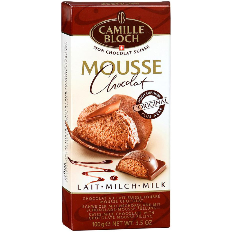 Шоколад Camille Bloch Mousse Milk молочный с шоколадным муссом, 100г