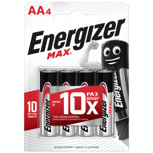 Батарейки Energizer Max + Power Seal AA LR6, 4шт