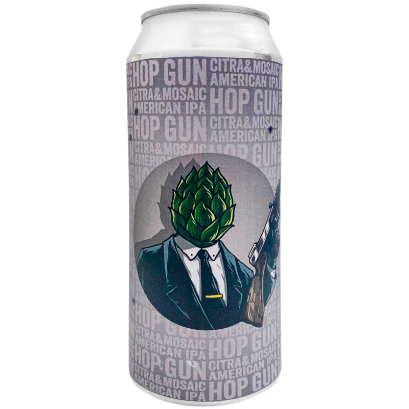 Пиво Hop Gun светлое нефильтрованное непастеризованное осветлённое 7%, 500мл