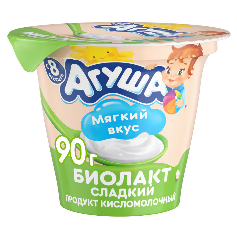 Продукт кисломолочный Агуша Сладкая 3.2% с 8 месяцев, 90г