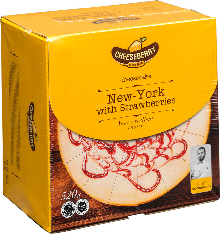 Чизкейк Cheeseberry New-York с клубникой замороженный, 520г — фото 4