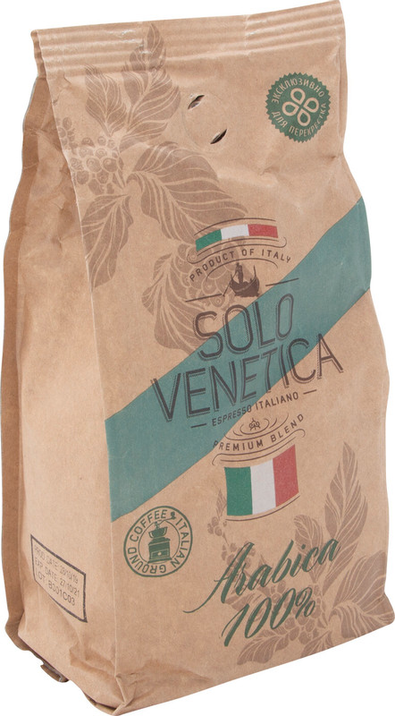Кофе Solo Venetica Arabica 100% натуральный жареный молотый, 250г — фото 2